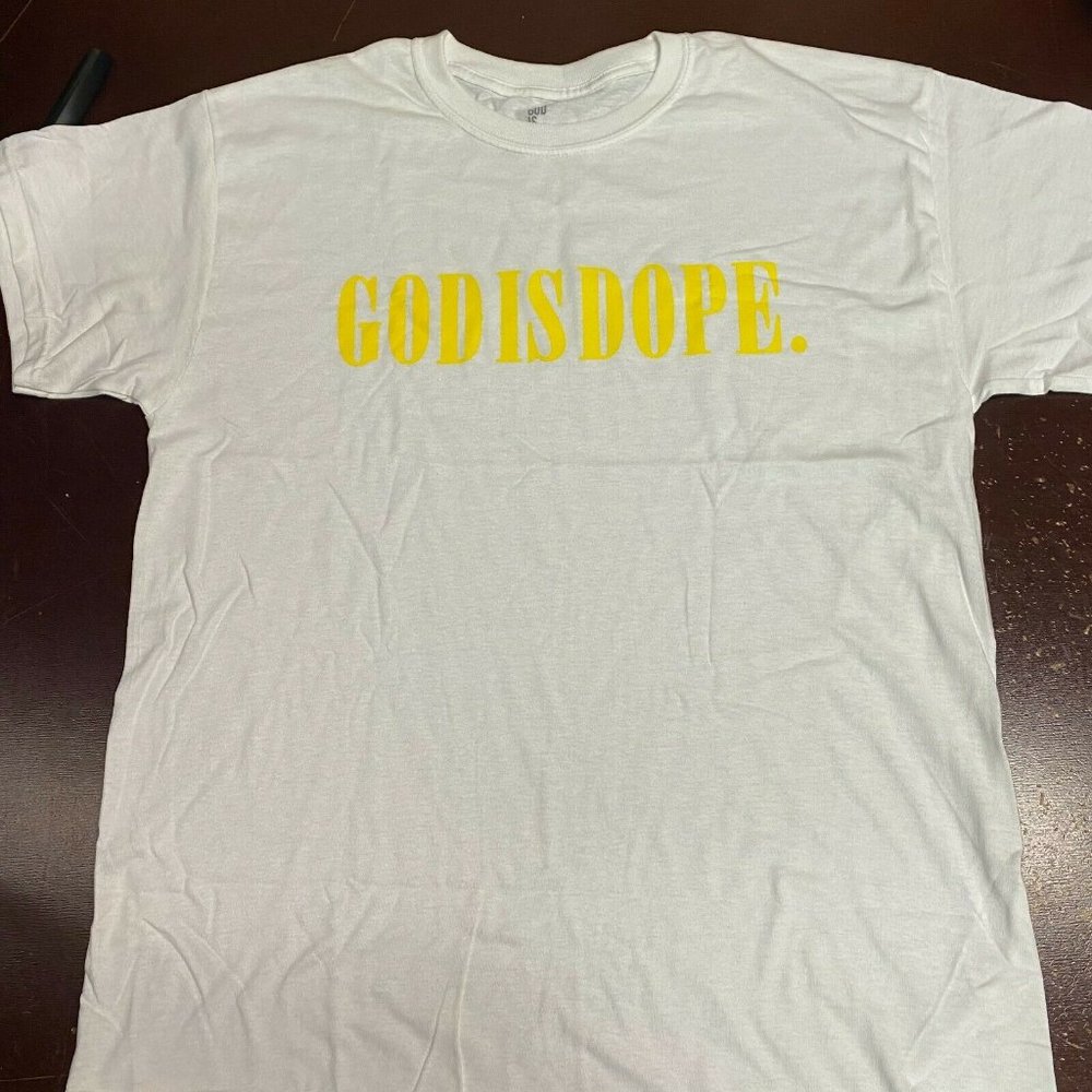 God Is Dope Mens Cotton Graphic T Shirt Size Large